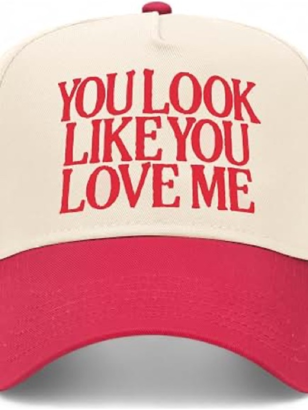 Kids Red and Cream 'You Look Like You Love Me' Baseball Cap